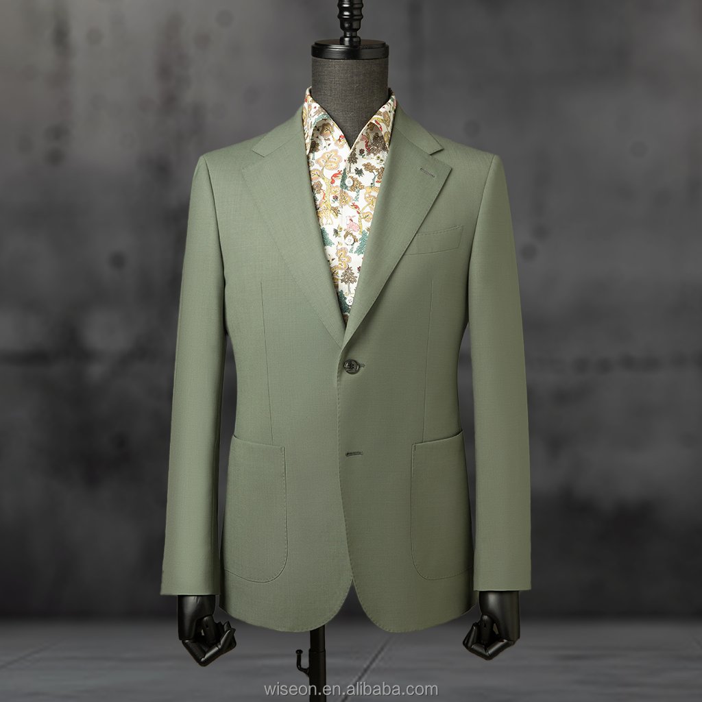 Sleek Men's Two-Button Suit with Wide Lapel and Dual Rear Vents