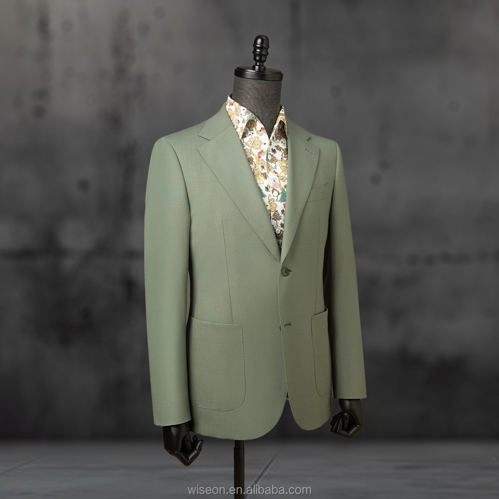 Sleek Men's Two-Button Suit with Wide Lapel and Dual Rear Vents