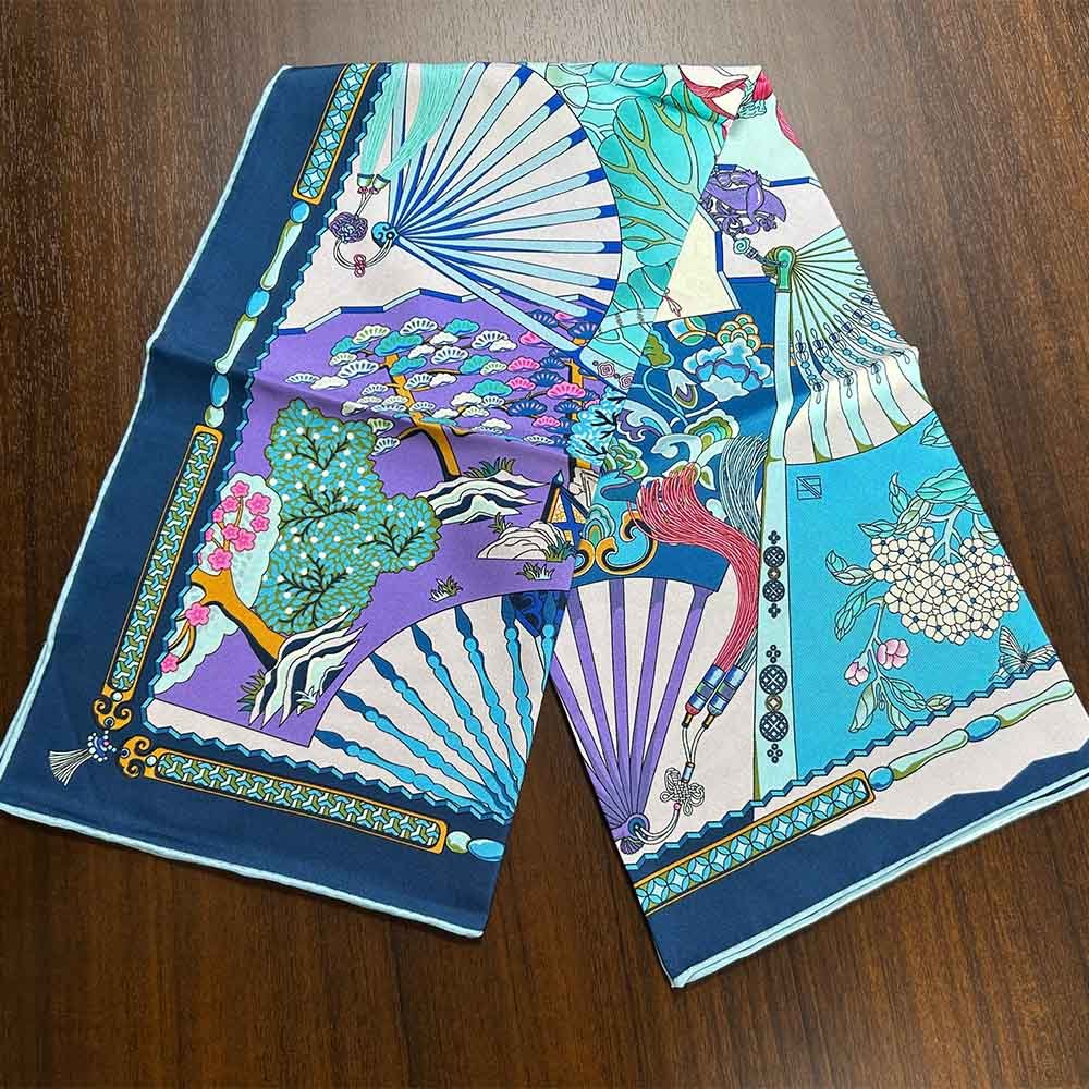Natural Mulberry Silk Designer Head Scarves Square Scarf Handkerchiefs For Women