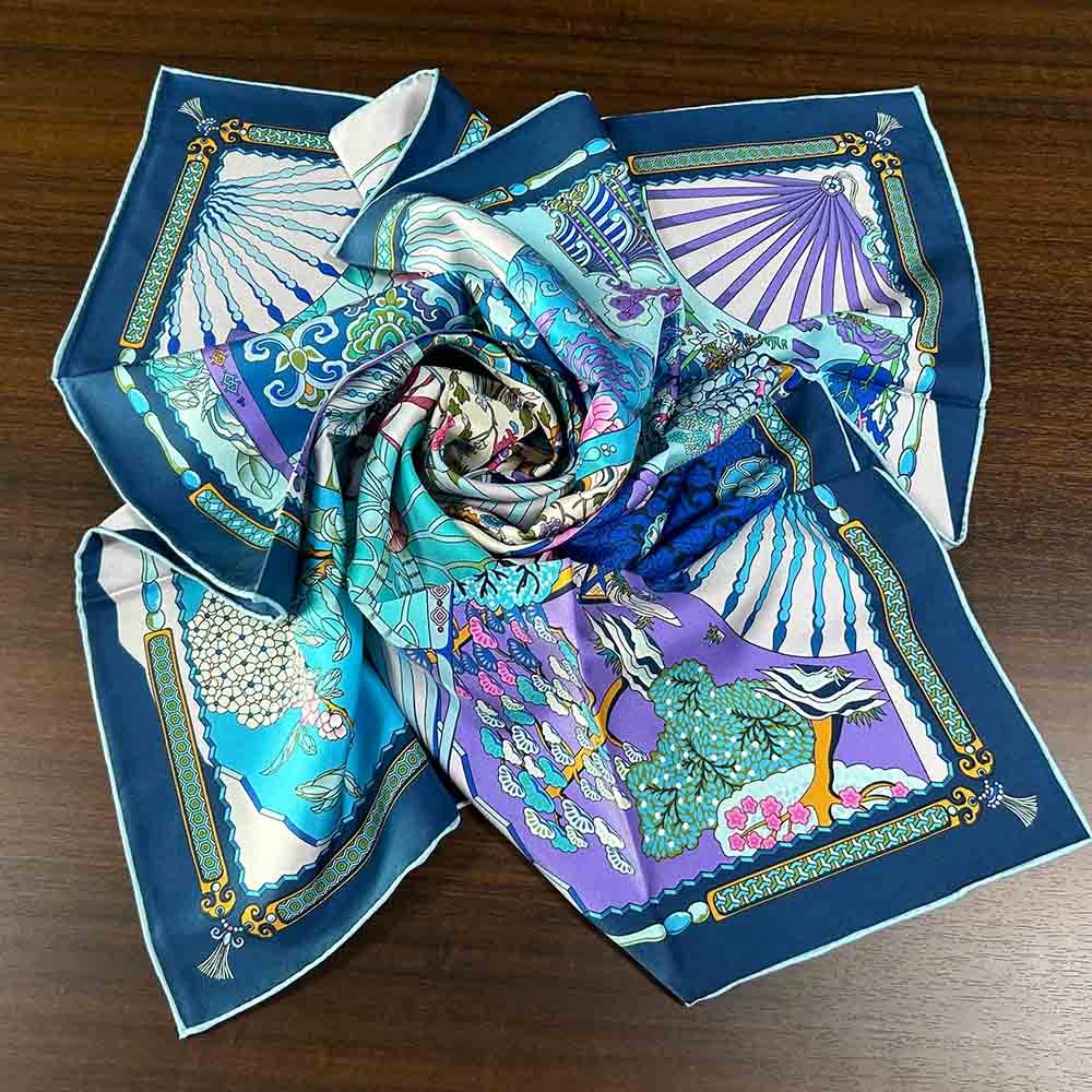 Natural Mulberry Silk Designer Head Scarves Square Scarf Handkerchiefs For Women
