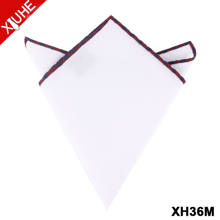Hanky for men Custom LOGO 24*24 Cotton handkerchief Custom Solid Cotton Pocket Square