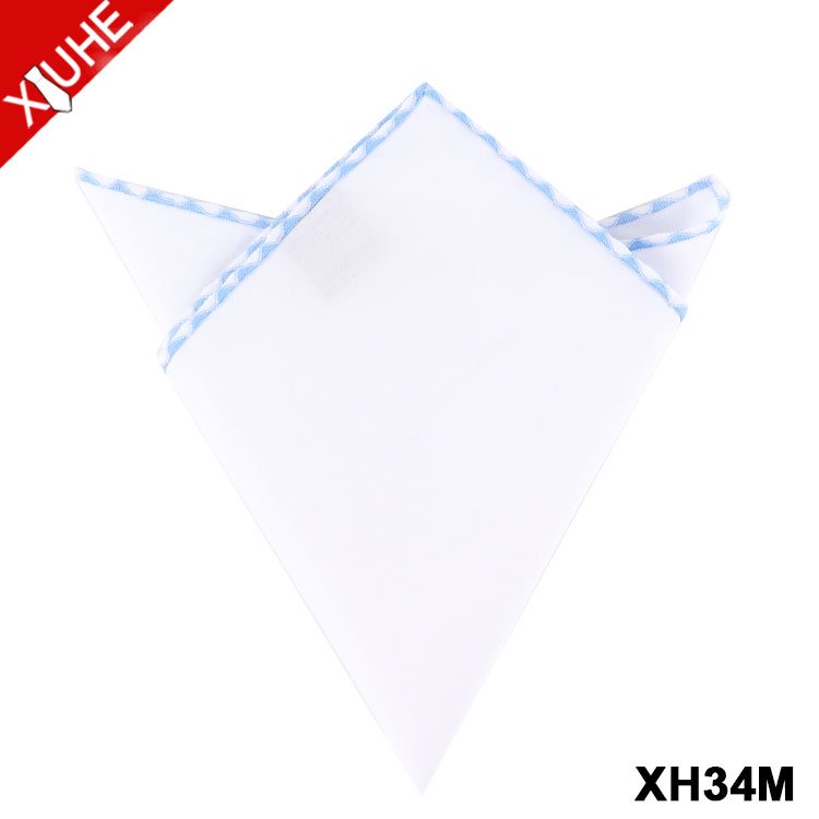 Hanky for men Custom LOGO 24*24 Cotton handkerchief Custom Solid Cotton Pocket Square
