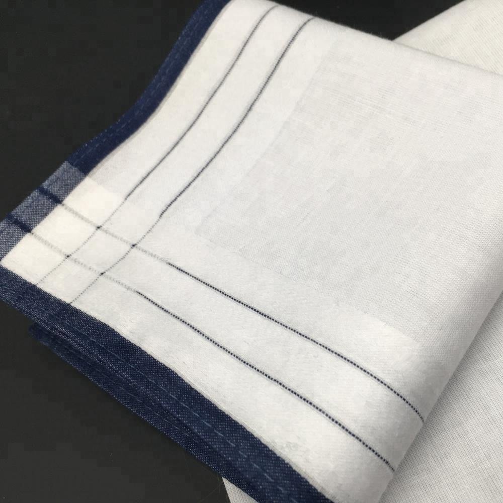 Fty direct supply Mens high quality 100% soft cotton woven colored pocket handkerchief