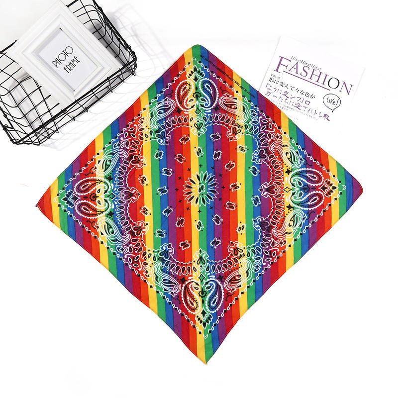 2023 Custom Square Cotton Logo Printed Small Handkerchief Outdoor Riding Bandana Custom 100% Cotton Bandana