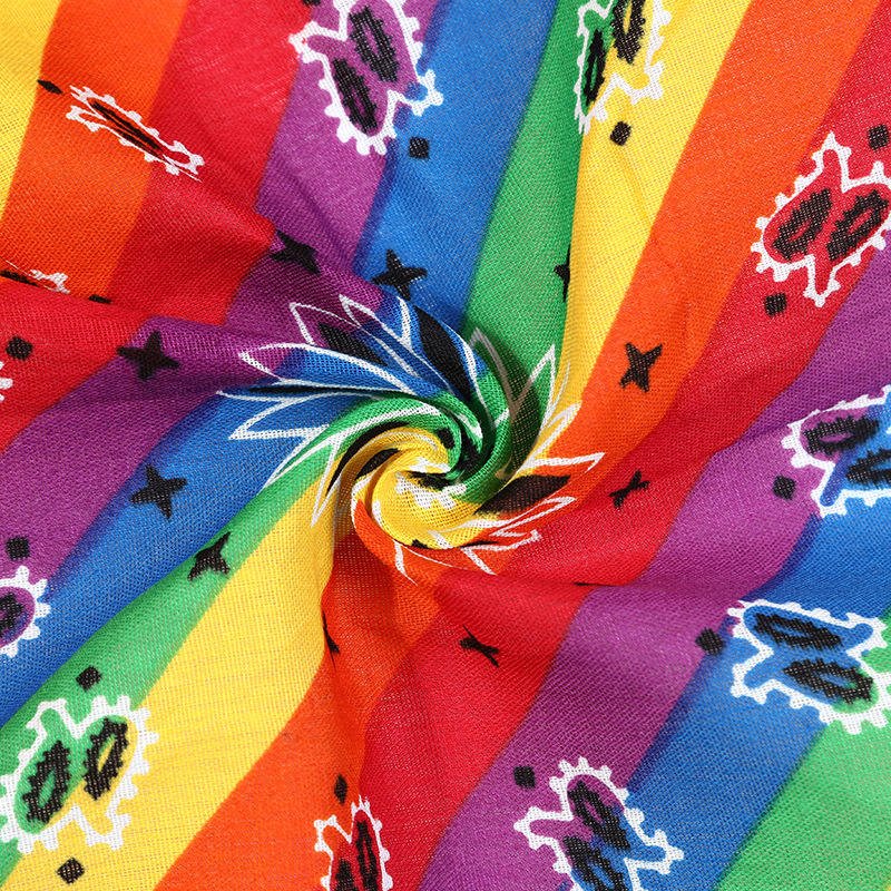 2023 Custom Square Cotton Logo Printed Small Handkerchief Outdoor Riding Bandana Custom 100% Cotton Bandana