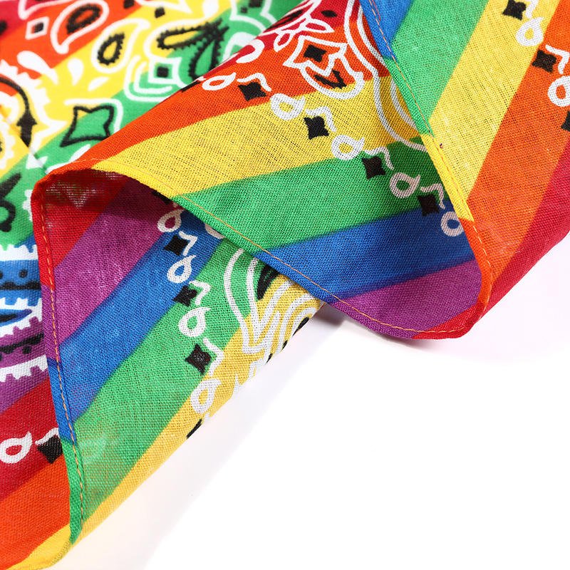 2023 Custom Square Cotton Logo Printed Small Handkerchief Outdoor Riding Bandana Custom 100% Cotton Bandana