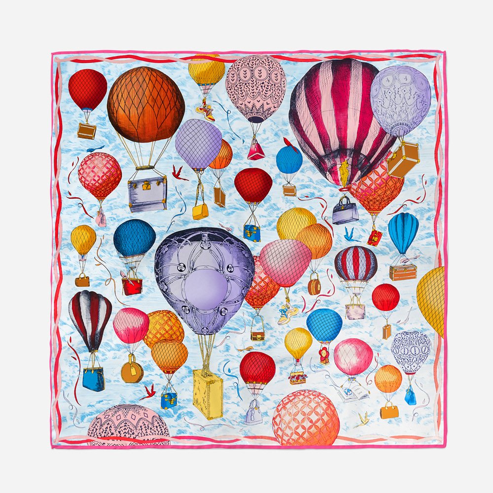 Luxury Brand Twill Silk Scarf Women Bandanna Scarves Neck Handkerchief Soft Female Foulard hot air balloon Printed Scarves