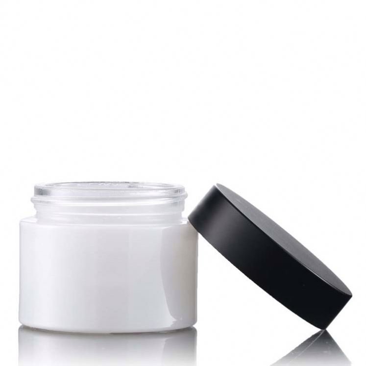 30Ml 100Ml 120Ml Pearl White Glass Cosmetic Bottle And Jar For Cosmetic Packaging