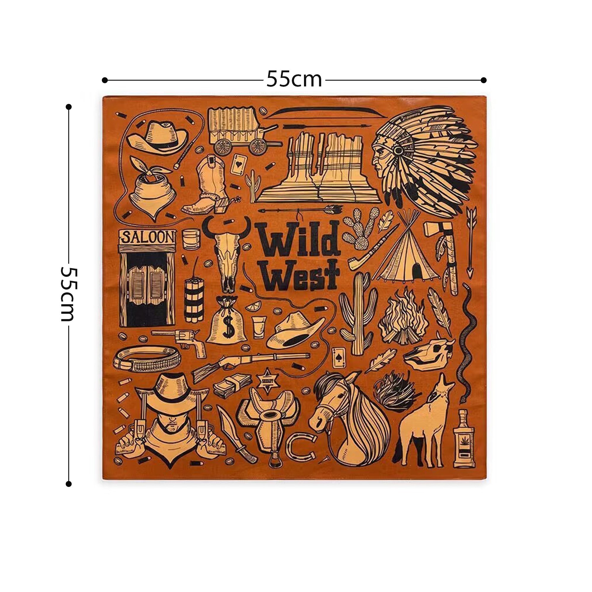 Manufacturers Wholesale Custom 55*55cm Single-Sided Printing Polyester Handkerchief For Outdoor Sports