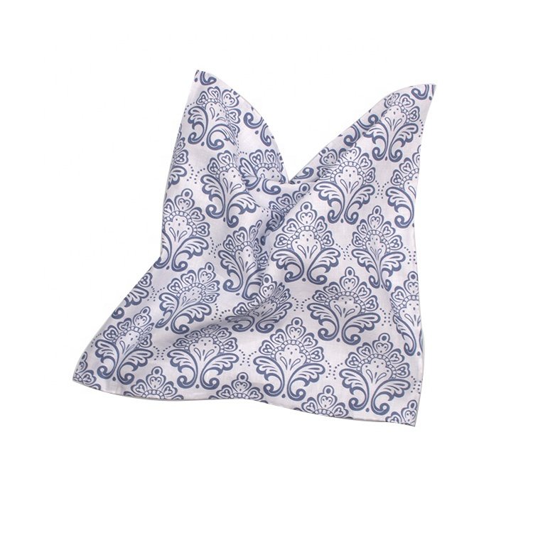 High quality most popular customized solid cotton pocket square handkerchief cotton