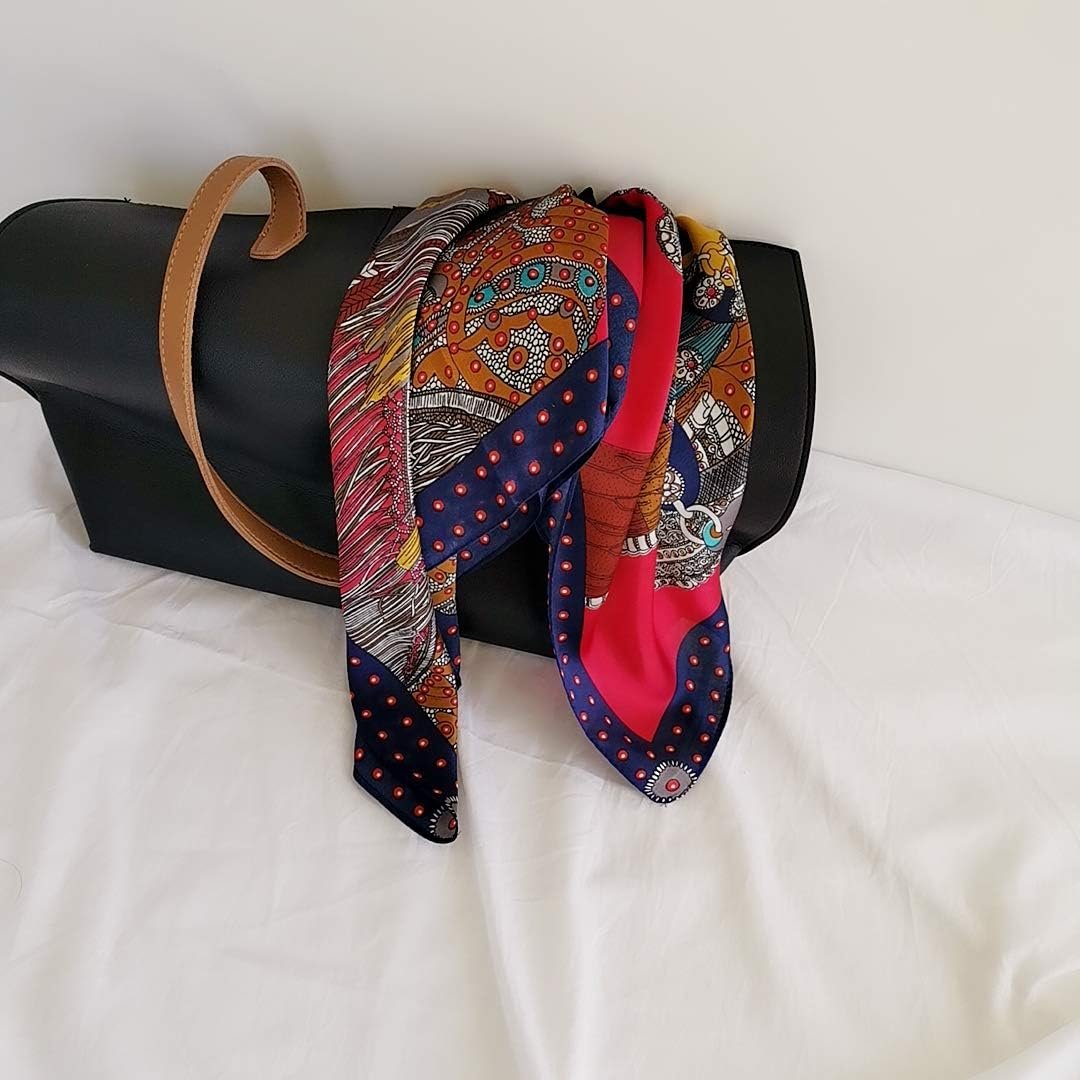 Summer New Arrival Custom Design Logo Printing Small Square Long Shawl Mulberry Silk Head Scarf for Women