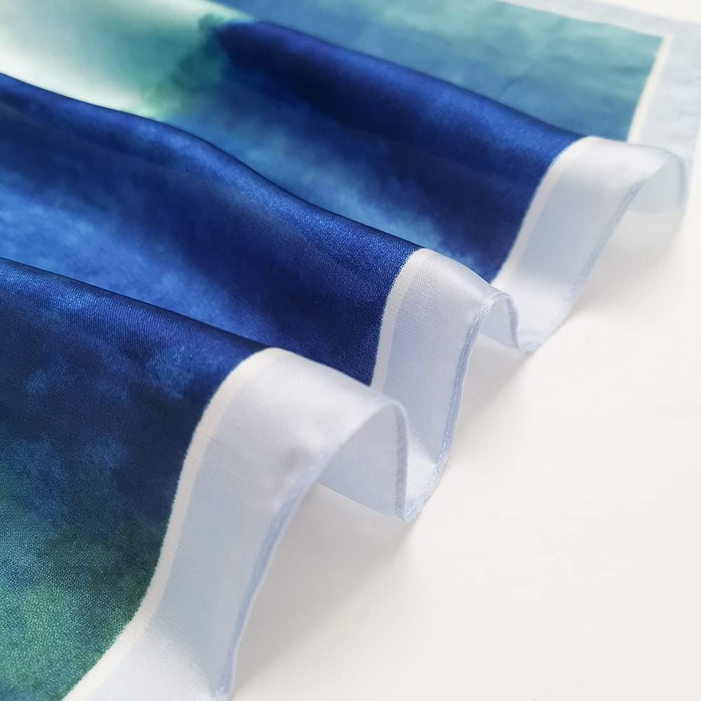 Summer New Arrival Custom Design Logo Printing Small Square Long Shawl Mulberry Silk Head Scarf for Women