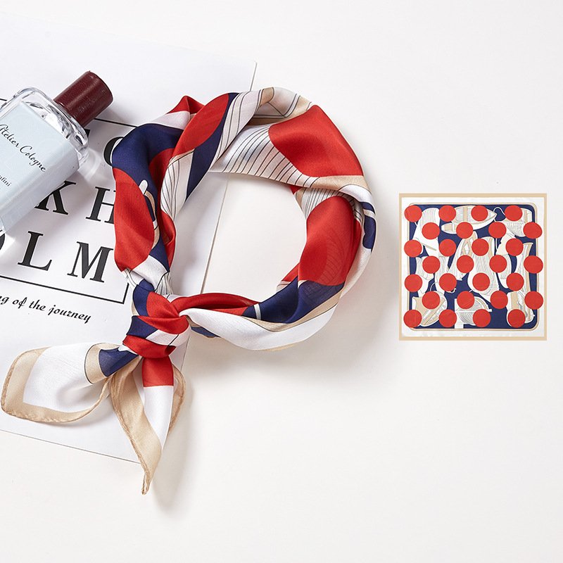 53*53cm Silk scarf custom printing fashion accessories neck square scarf handkerchiefs silk scarves for women