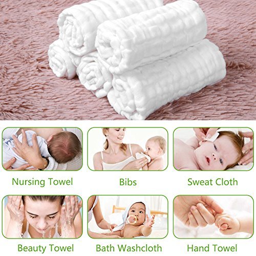 Super Soft print gauze muslin 6 Layer Organic cotton muslin washcloths newborn baby face towel Handkerchief Baby Burp Cloth