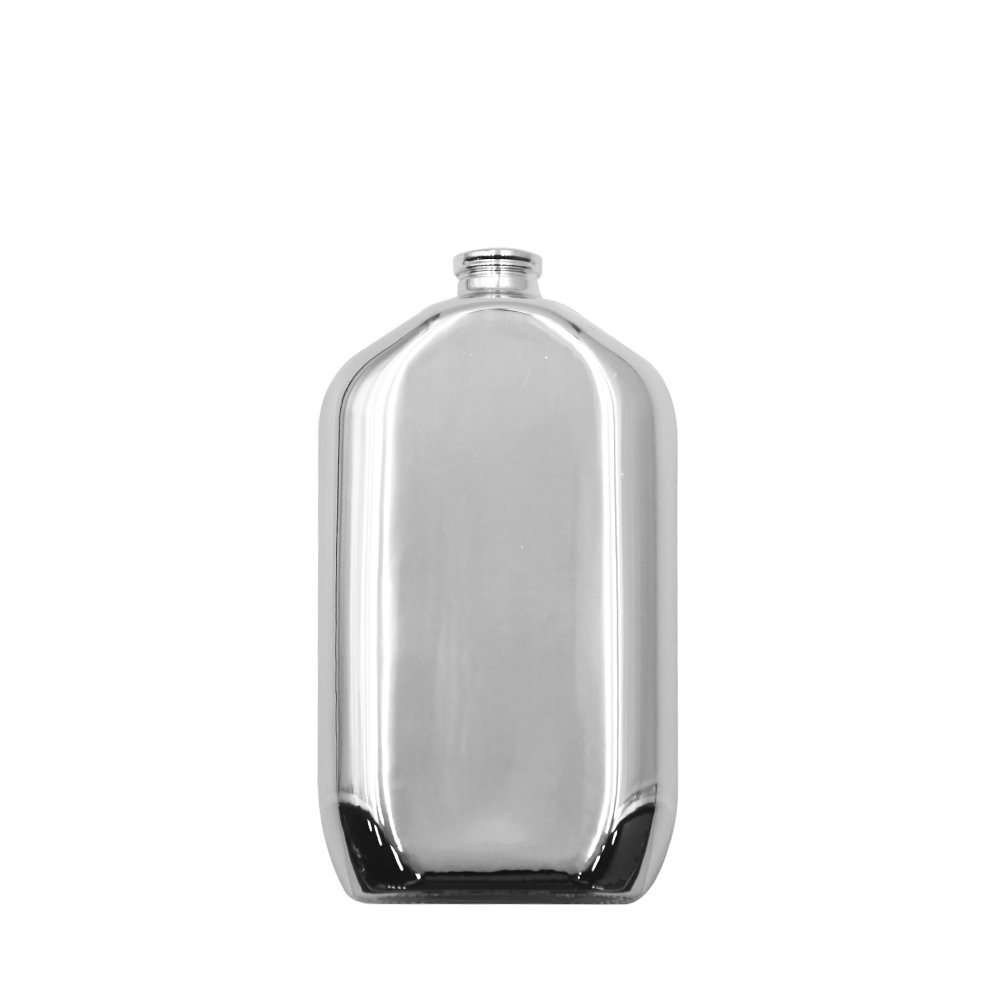 Factory direct wholesale High quality 50ml New Design Silver Electroplated Perfume Bottle with Shiny Aluminium Cap