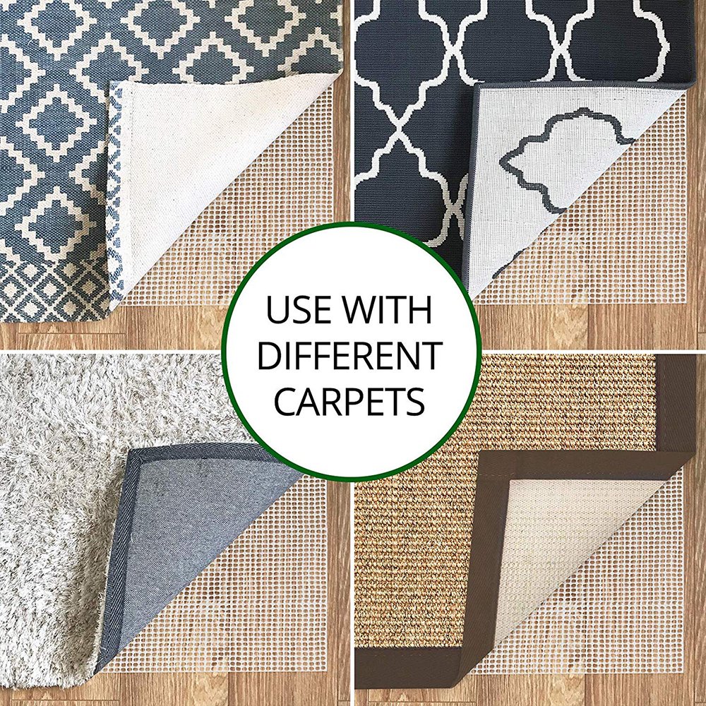 120 x 180cm Anti-Slip Rug Underlay Multi-Purpose Non-Slip Gripper Rug Pad Mat Foam Material Door Space Protector Safe Rugs