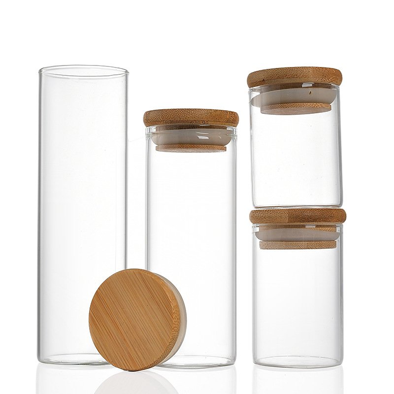 Hot Selling Flat Bottom Mini Clear Glass Vial Bottle Container Sample Test Tube 47mm With Bamboo Lid Cork