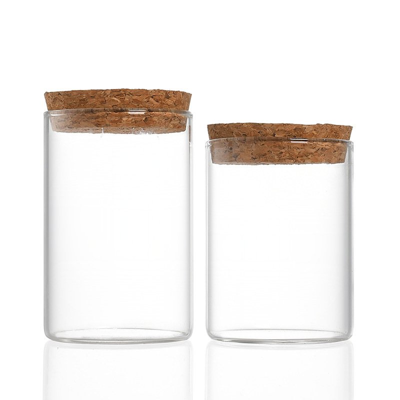 Hot Selling Flat Bottom Mini Clear Glass Vial Bottle Container Sample Test Tube 47mm With Bamboo Lid Cork