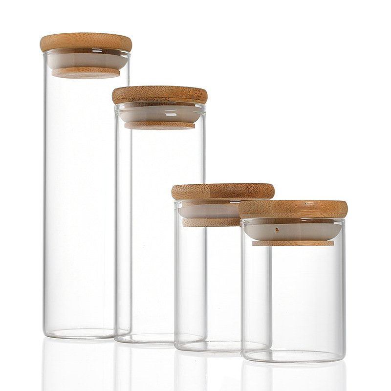 Hot Selling Flat Bottom Mini Clear Glass Vial Bottle Container Sample Test Tube 47mm With Bamboo Lid Cork