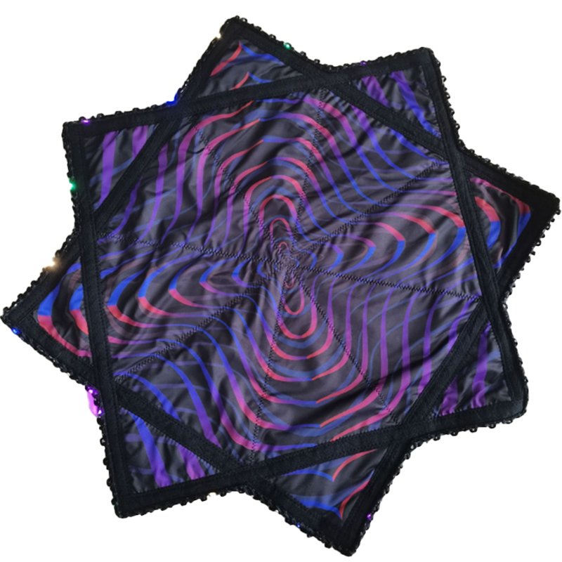 Wholesale UV Double-side Printing Or With LED Light Dapo star 18 Inch Spinning Cloth Handkerchief Party Accept Custom Design