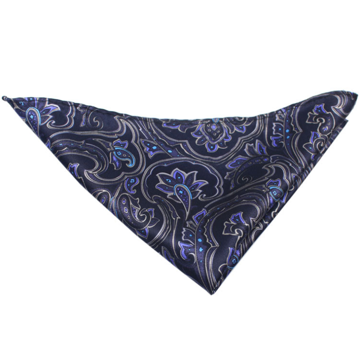 ALLCH Men's Handkerchief Silk Scarf Vintage Style Sophisticated Retro Tones Rolled-edge Finish Pocket Square Size Adult Printed