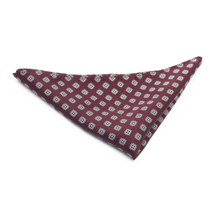 ALLCH Men's Handkerchief Silk Scarf Vintage Style Sophisticated Retro Tones Rolled-edge Finish Pocket Square Size Adult Printed
