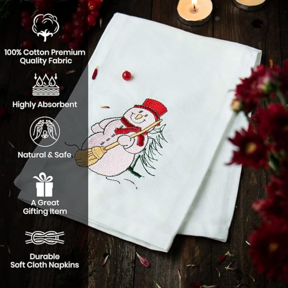 Embroidered Kitchen Napkins Plain White Customized Logo Dishcloth Restaurant Bar Napkin Kitchen Towels