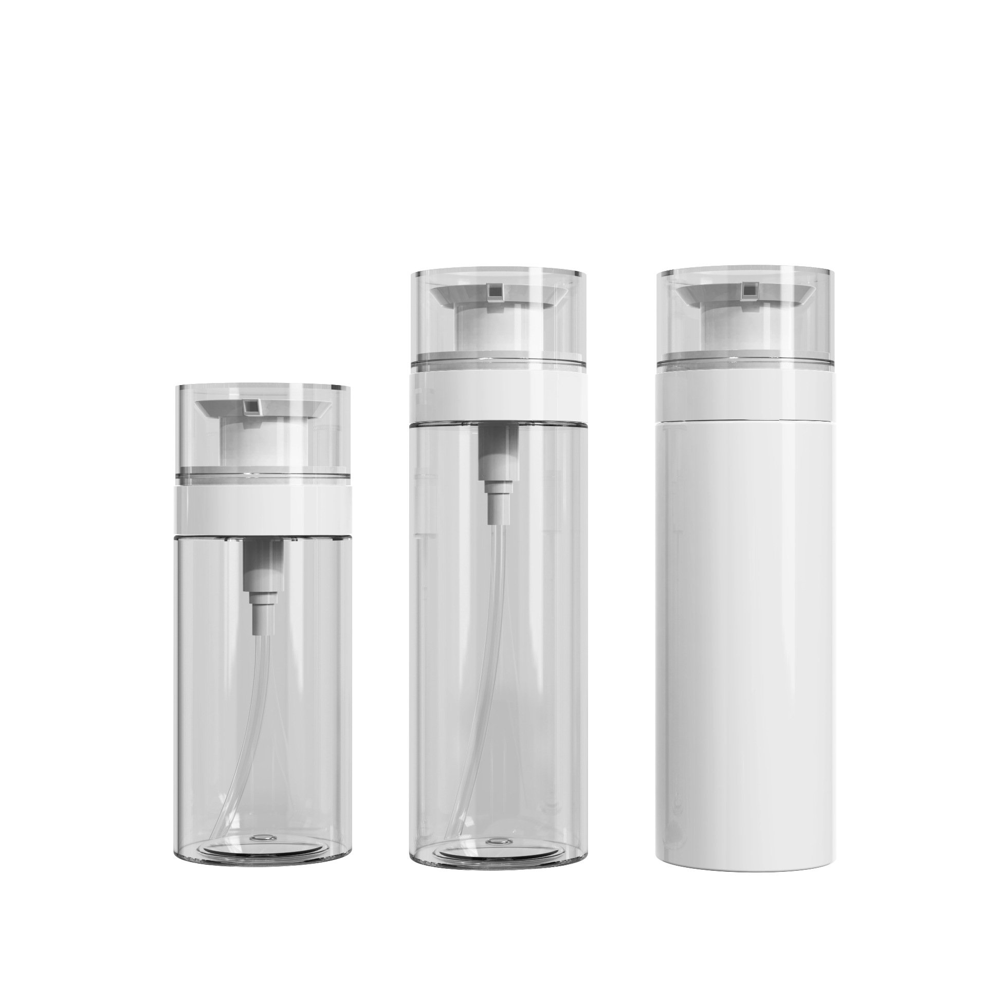 Spot 200ml white transparent flat shoulder bottle bubble bottle subpackage 300ml pressing foam pump shampoo lotion bottle