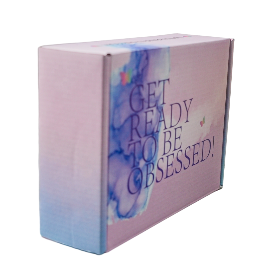 Blue and Purple French Fresh Mailer Style Cosmetic Box