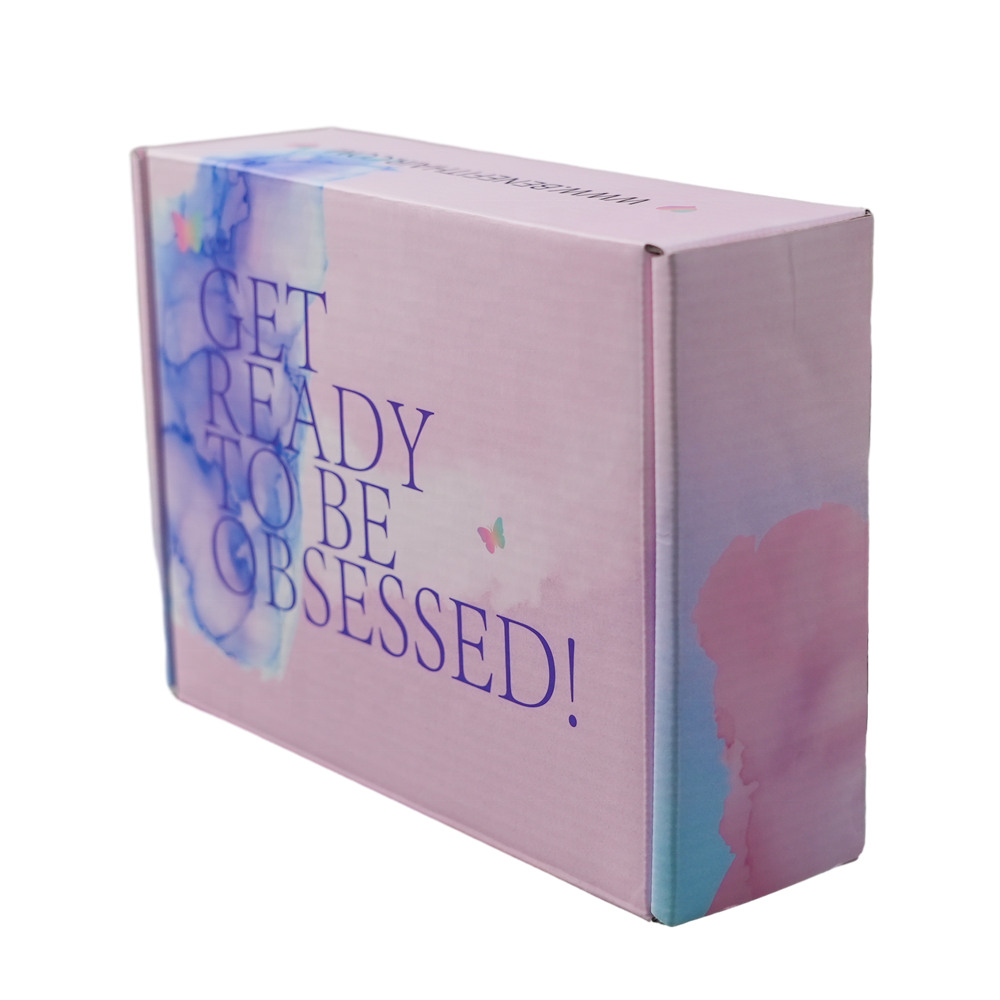 Blue and Purple French Fresh Mailer Style Cosmetic Box