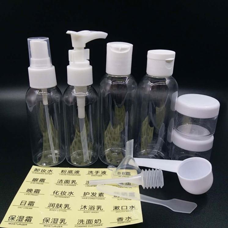 Clear Empty Plastic Bottles, 8Set Travel Size Perfume Bottle