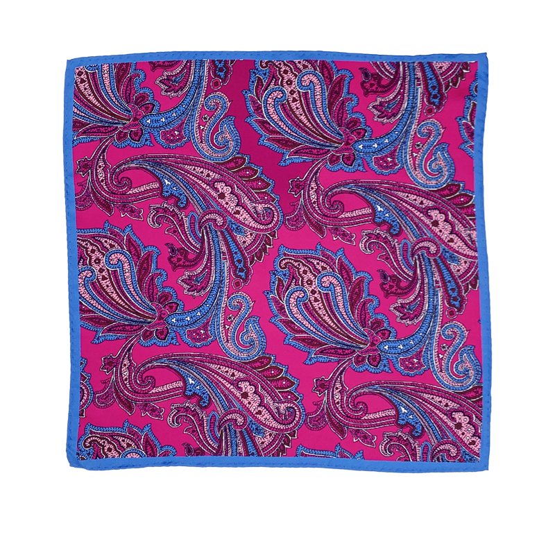 Customized Silk Cotton Printed Mens Pocket Square Handkerchief For Men