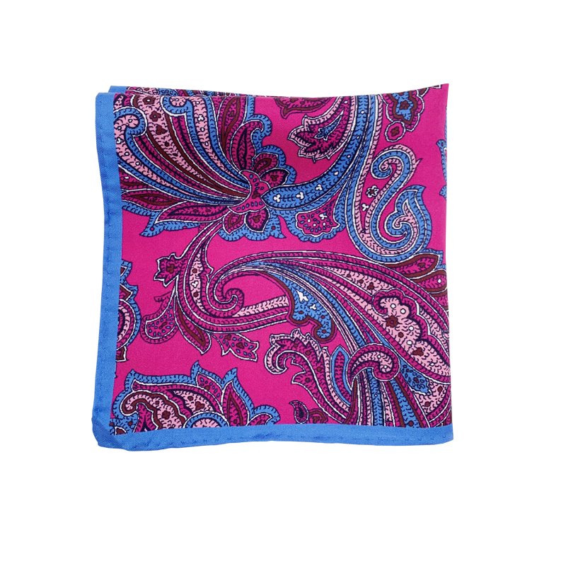 Customized Silk Cotton Printed Mens Pocket Square Handkerchief For Men