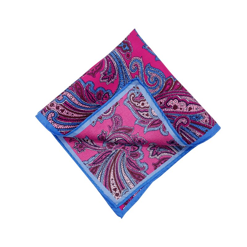 Customized Silk Cotton Printed Mens Pocket Square Handkerchief For Men