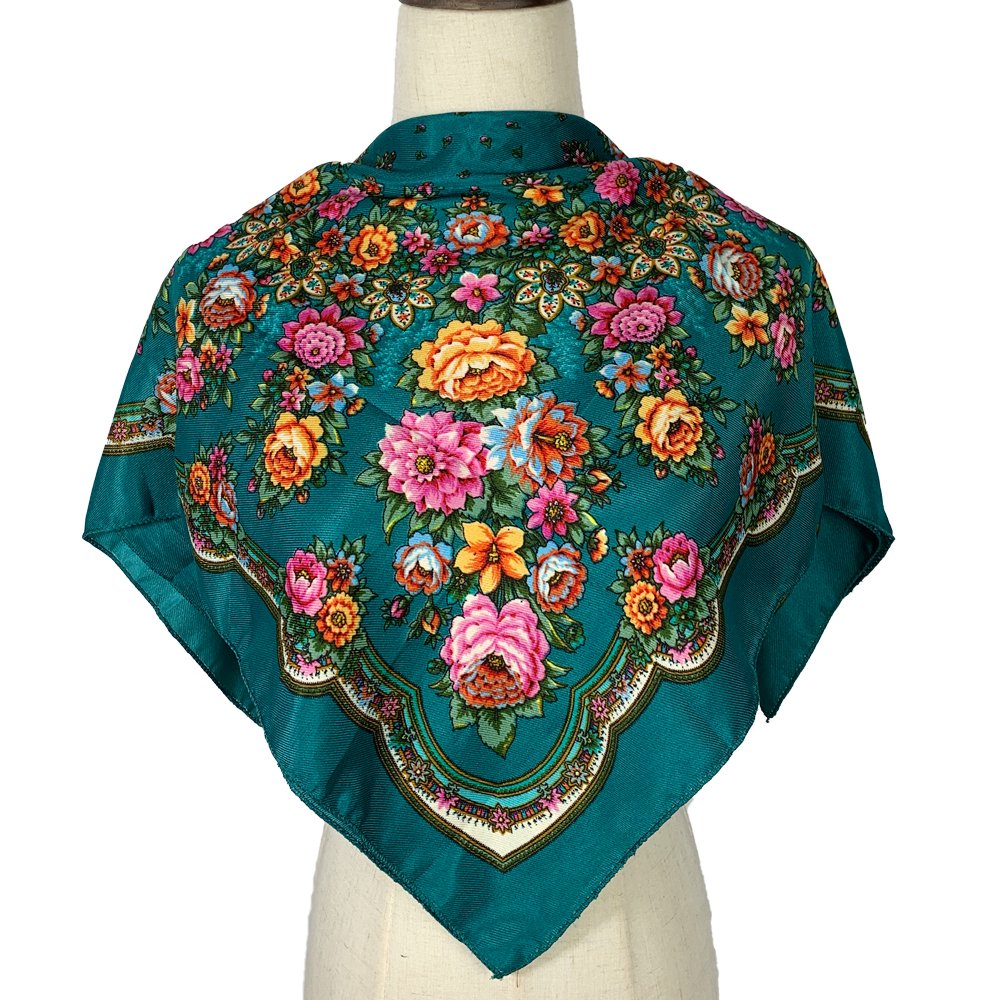 70*70cm Russian Floral Print Scarf Women Square Bandana Headband Scarves Ethnic Shawl Babushka Handkerchief Head Wraps