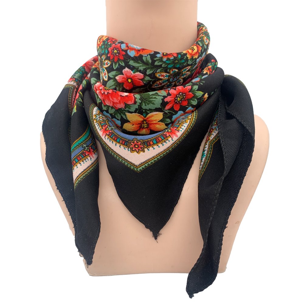 70*70cm Russian Floral Print Scarf Women Square Bandana Headband Scarves Ethnic Shawl Babushka Handkerchief Head Wraps