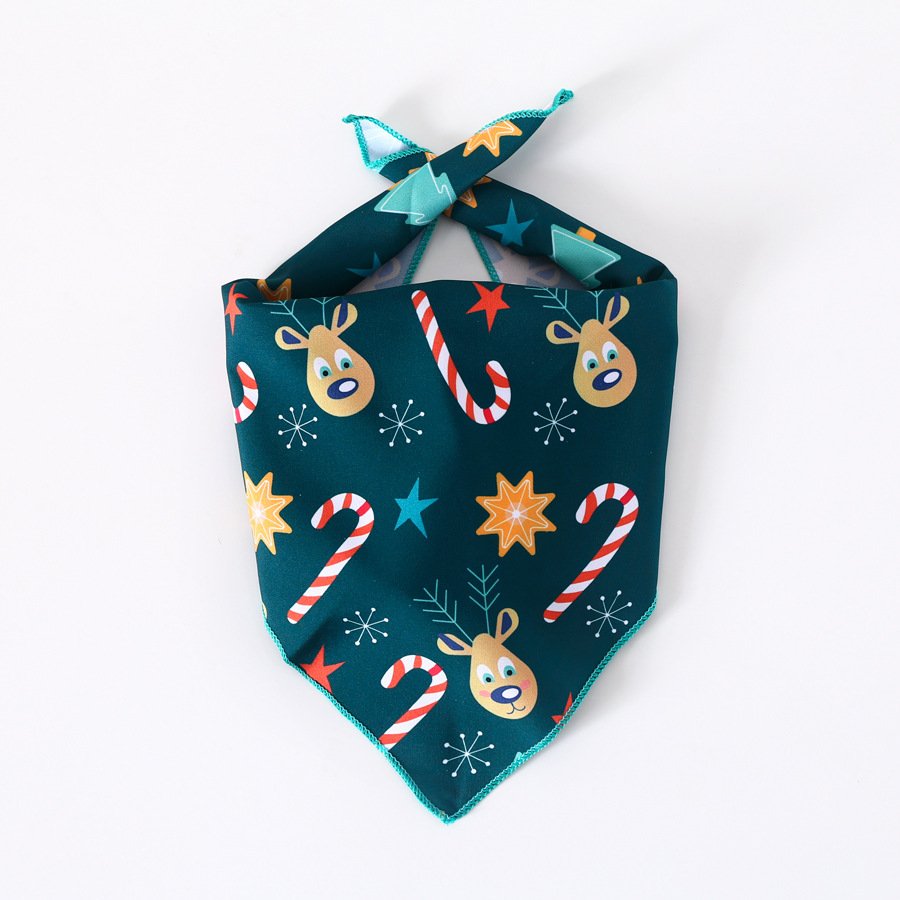 Pet Christmas Halloween spot printing decoration triangle bib handkerchief cat dog holiday party dress up scarf cute bibs
