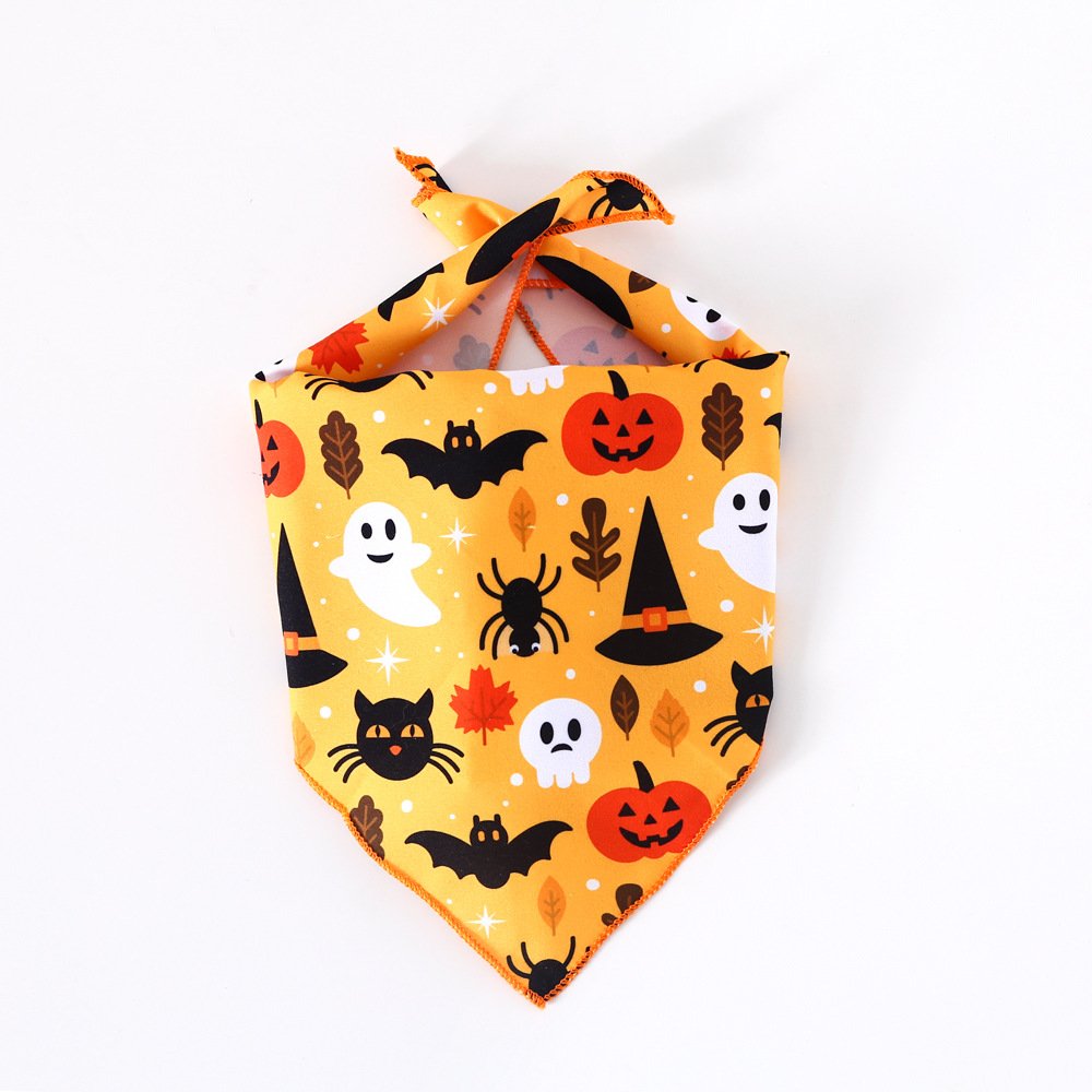 Pet Christmas Halloween spot printing decoration triangle bib handkerchief cat dog holiday party dress up scarf cute bibs