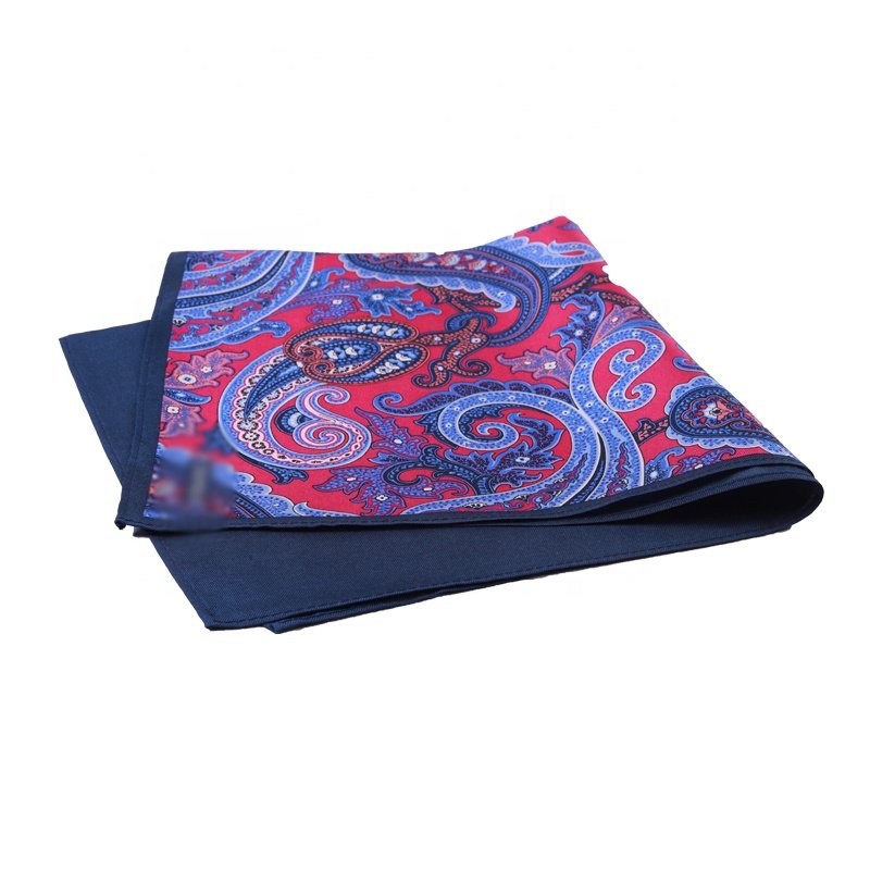 Latest Design Men's Dot Check Floral Print Multi-Color 100% Silk Pocket Square Handkerchief