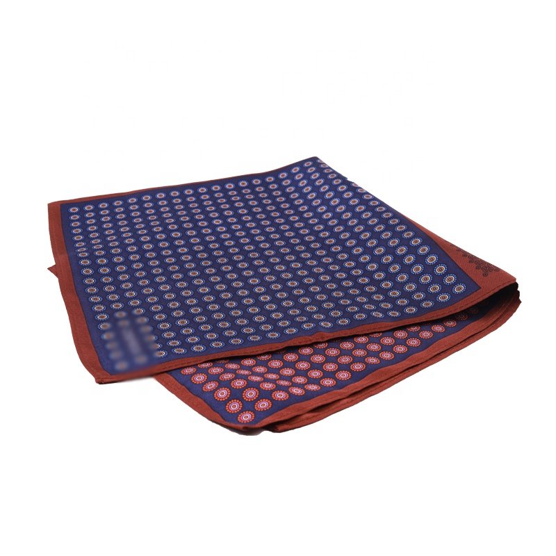 Latest Design Men's Dot Check Floral Print Multi-Color 100% Silk Pocket Square Handkerchief