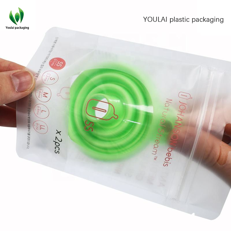 Customized eco friendly small transparent doypack clear window stand up pouch zip lock bags with euro hole Plastic packaging