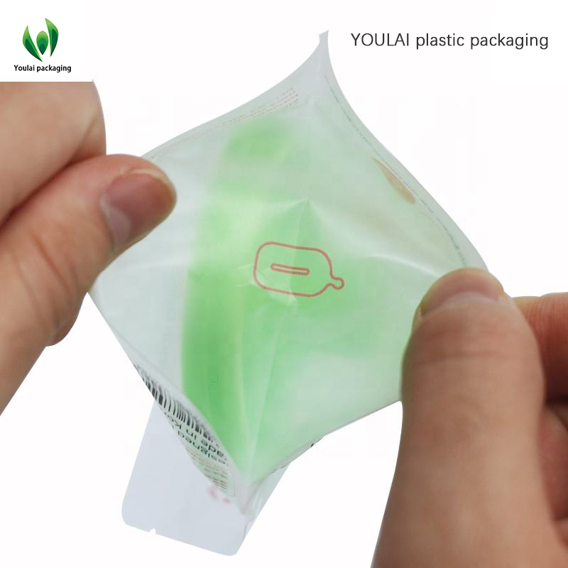 Customized eco friendly small transparent doypack clear window stand up pouch zip lock bags with euro hole Plastic packaging