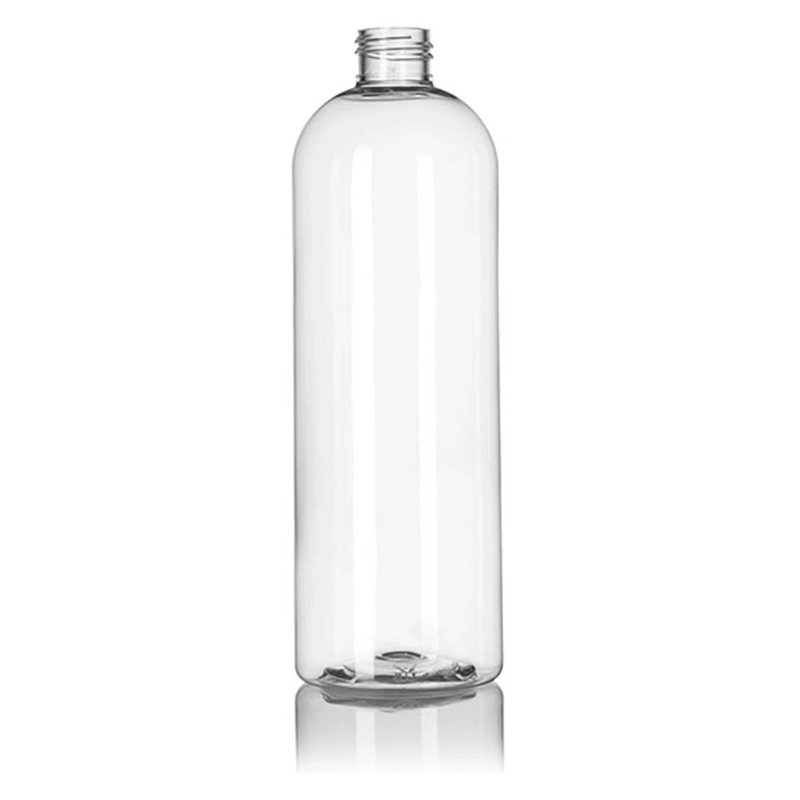 1oz 2oz 4oz 8oz 12oz Plastic Bottles Transparent PET Boston Round Bottles w/ Black / Natural Color Twist Top Caps 20/410 24/410