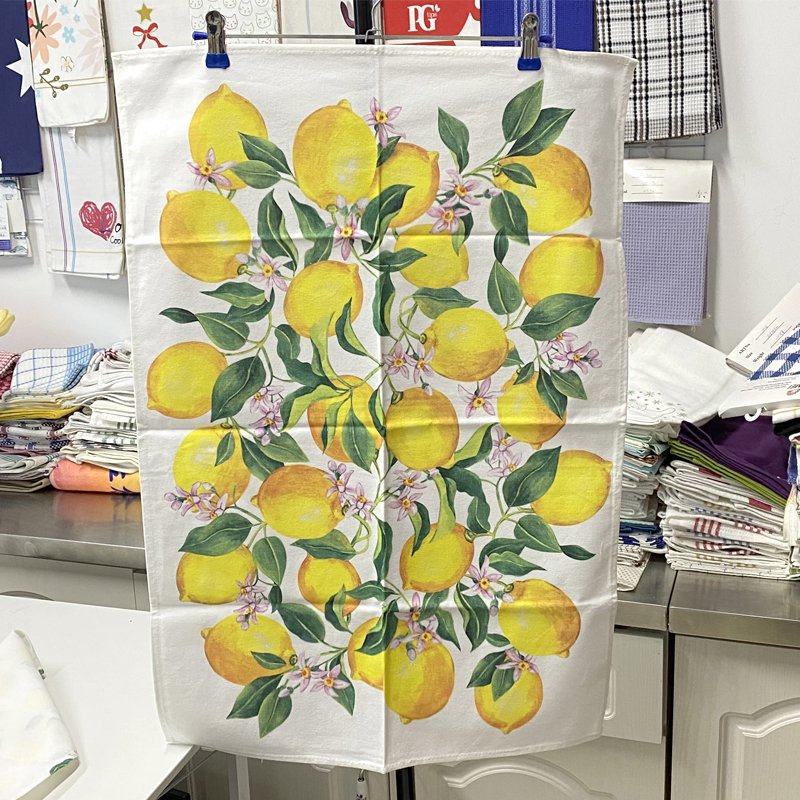 Custom printed tea towel Kitchen dishwashing towel Textile handkerchief 100% cotton polyester high quality tea towel 3 sets