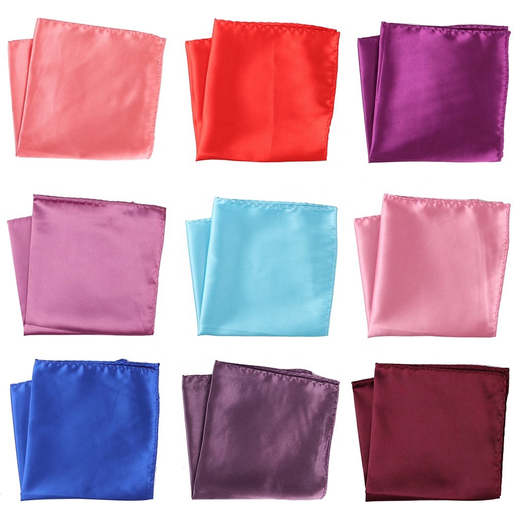 Men's Solid Color Pocket Towel 30X30cm Suit Small Pocket Square Wedding Party Dress Polyester Handkerchief Chest Towel for Gift