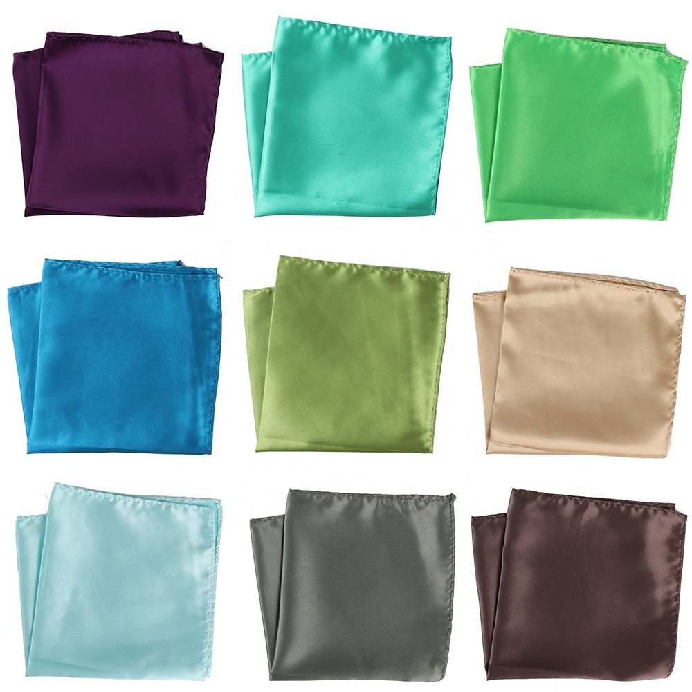 Men's Solid Color Pocket Towel 30X30cm Suit Small Pocket Square Wedding Party Dress Polyester Handkerchief Chest Towel for Gift