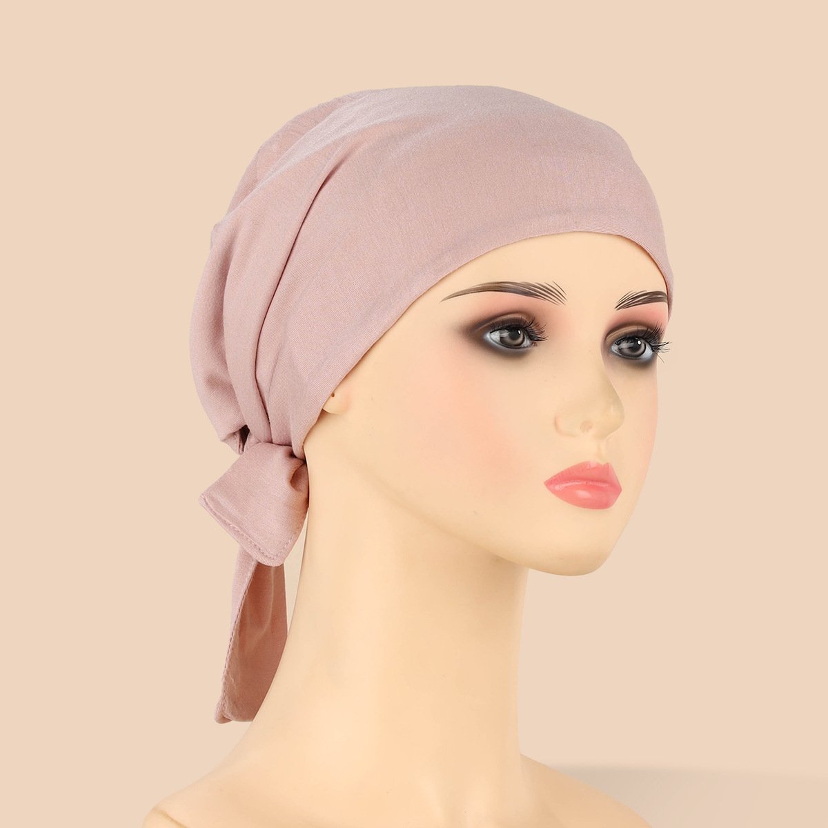 Modal Satin Hijab Cap Islam Undercap With Tie Bonnet Instant Hijabs For Women Plain Muslim Turban Bandana Handkerchief
