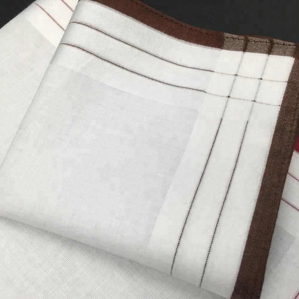 Cotton white center jacquard satin high density premium handkerchiefs