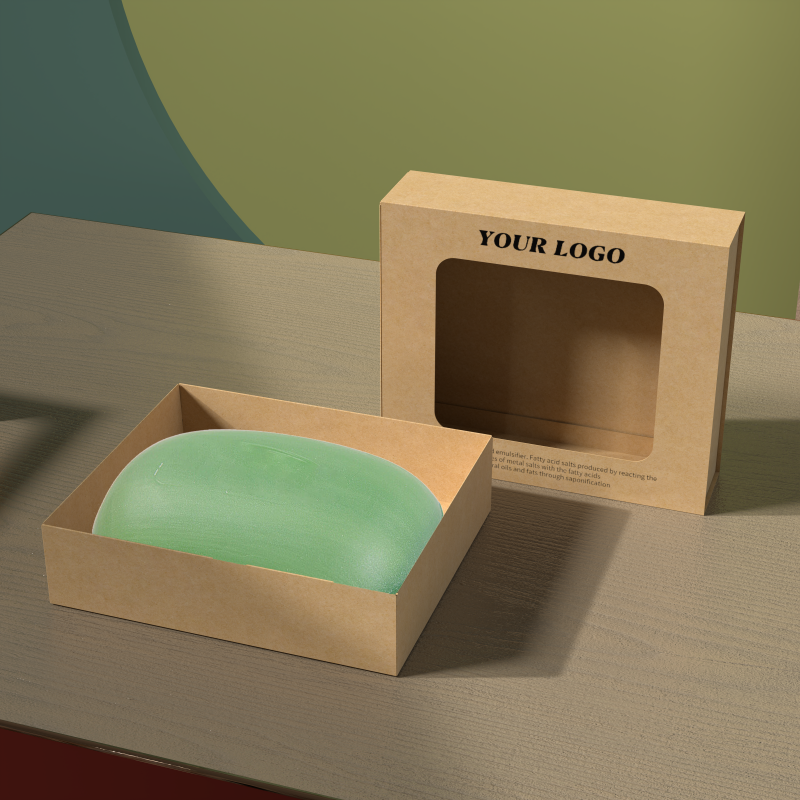 Wholesale Digital Printing Eco-friendly Kraft Package Paper Box Soap Box with Window
