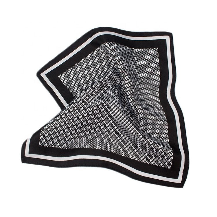 Man Dot Pattern Pocket Square Logo Custom Digital Print Purple Scarf Gift Silk For Men